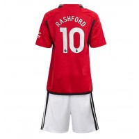 Echipament fotbal Manchester United Marcus Rashford #10 Tricou Acasa 2023-24 pentru copii maneca scurta (+ Pantaloni scurti)